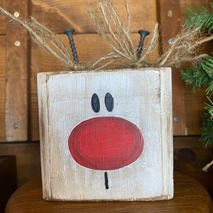 Handmade unique Christmas reindeer decor/gift